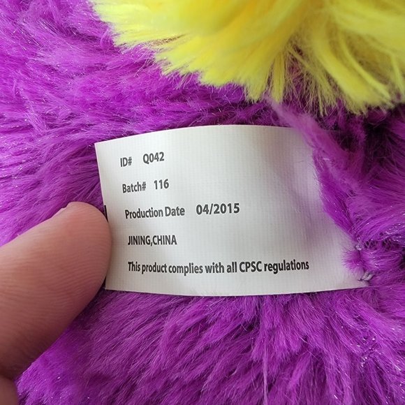 Kellytoy Purple Dog Plush With Yellow Ears 18" Toy - Picture 9 of 9